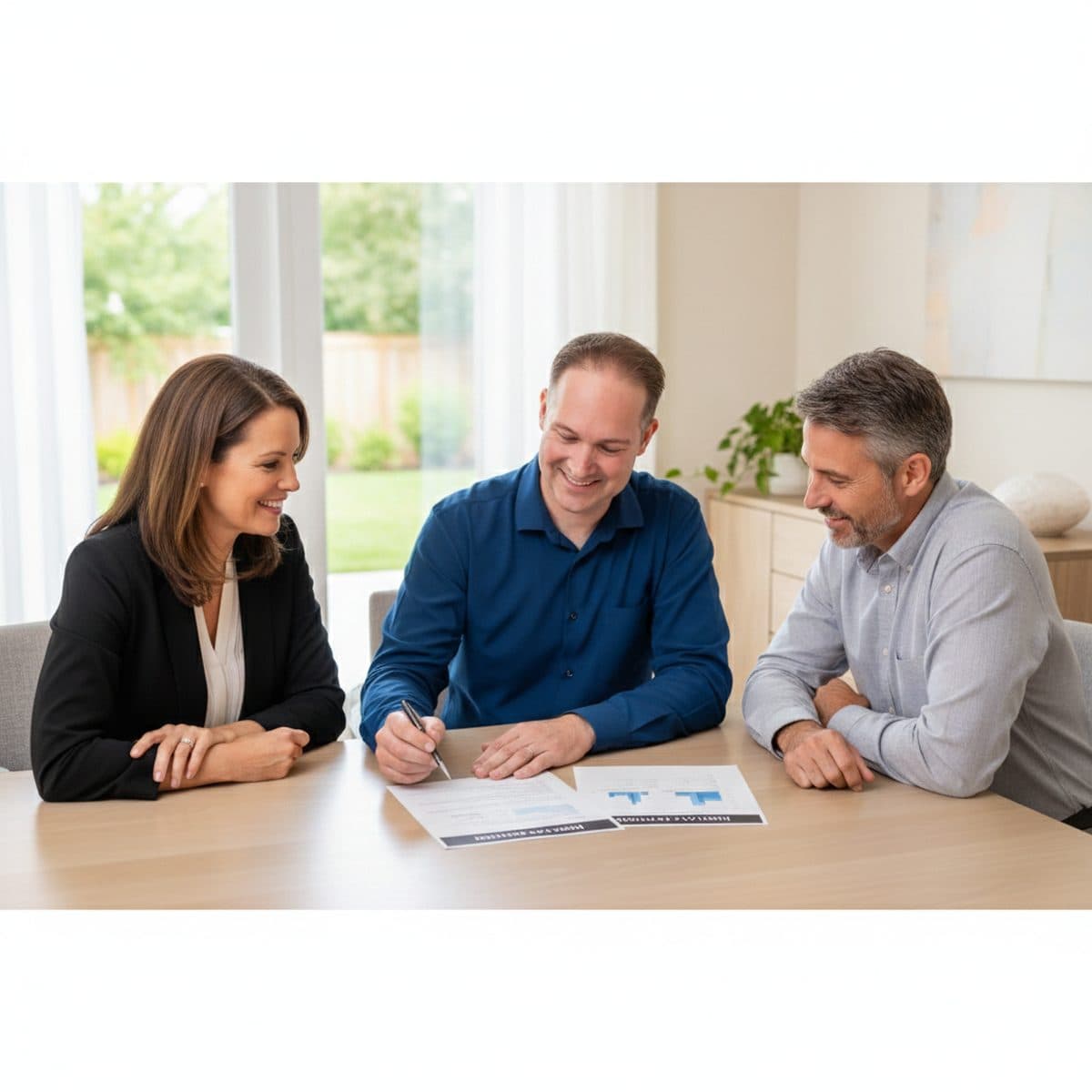 Dave Maund going through a home evaluation report with sellers